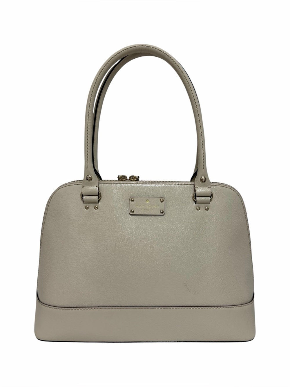 Kate Spade Solid Cream Leather Satchel Handbag